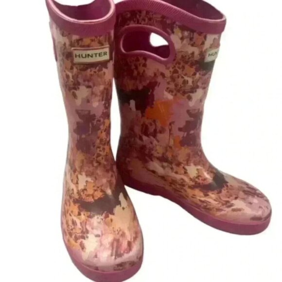Hunter Other - Hunter x Target Girls Rain Boots Size 1 Youth Waterproof Rubber Pull On Grips